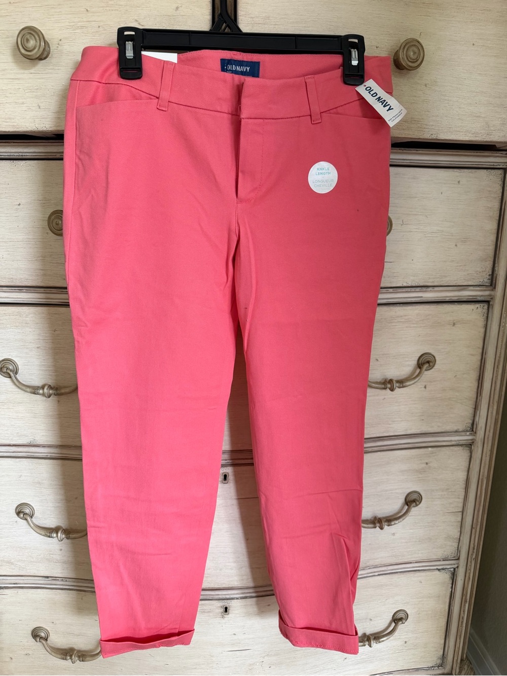 Old Navy Coral Pink Crop Straight Pants